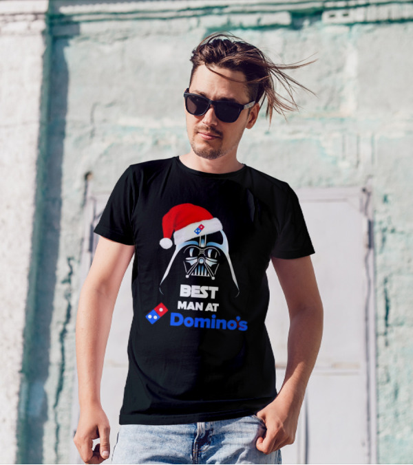 Darth Vader Santa Hat With Best Man At Domino's Christmas T-Shirt