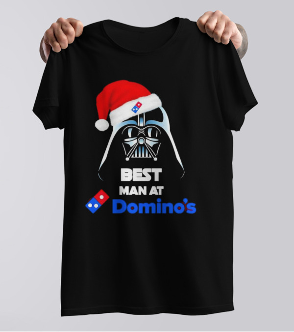 Darth Vader Santa Hat With Best Man At Domino's Christmas T-Shirt