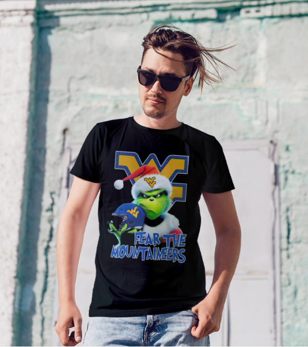 Grinch Fear The Mountaineers West Virginia Christmas Holiday T-Shirt
