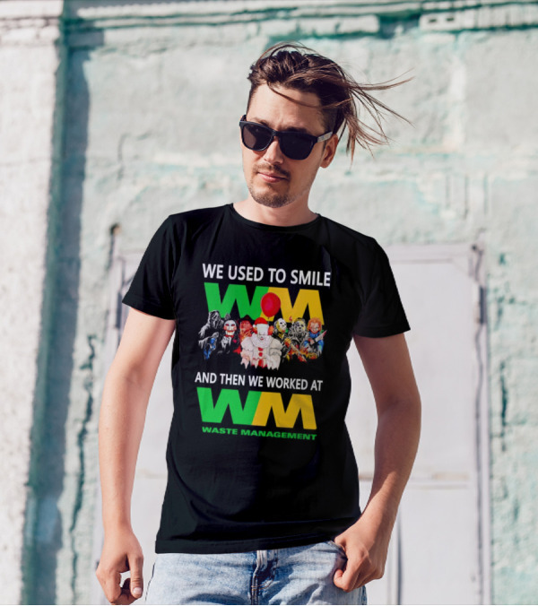 We Used To Smile Horror Characters Worked At Waste Management Christmas T-Shirt