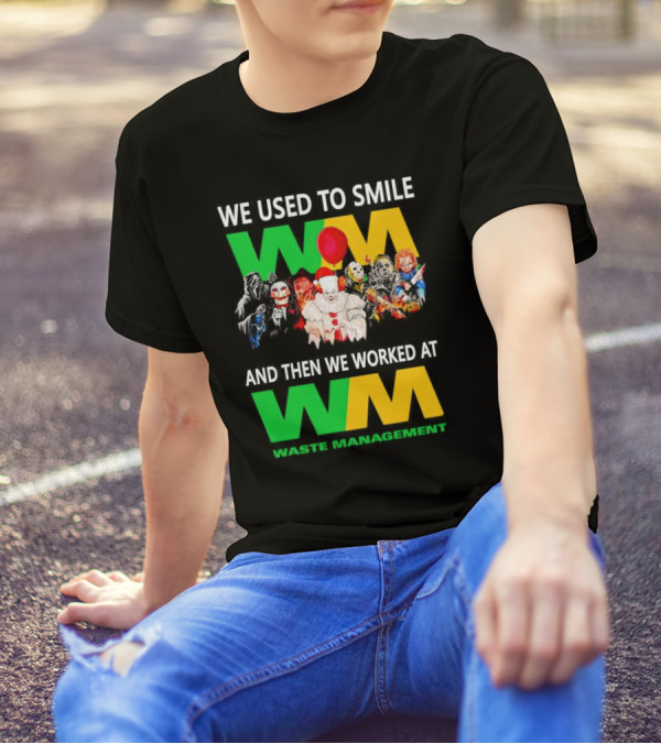 We Used To Smile Horror Characters Worked At Waste Management Christmas T-Shirt