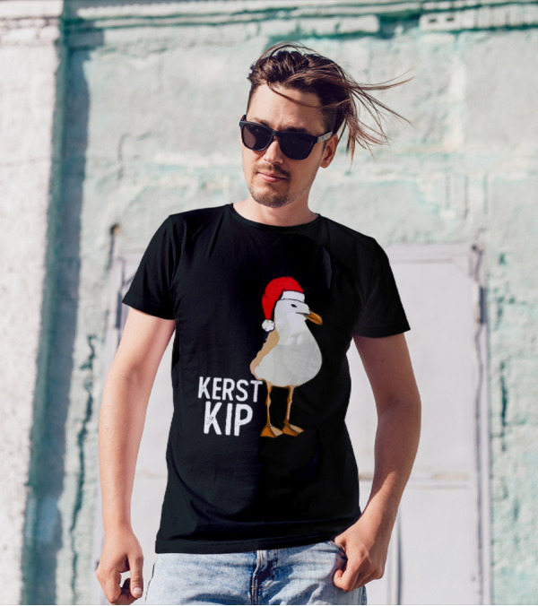 Kerst Kip Santa Hat Christmas Bird T-Shirt