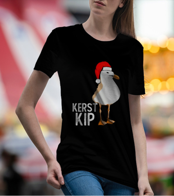 Kerst Kip Santa Hat Christmas Bird T-Shirt
