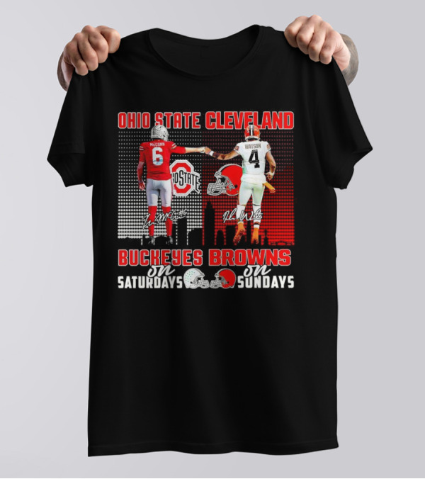 Ohio State Buckeyes Saturdays McCord Cleveland Browns Sundays Watson T-Shirt