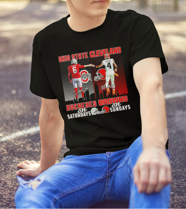 Ohio State Buckeyes Saturdays McCord Cleveland Browns Sundays Watson T-Shirt