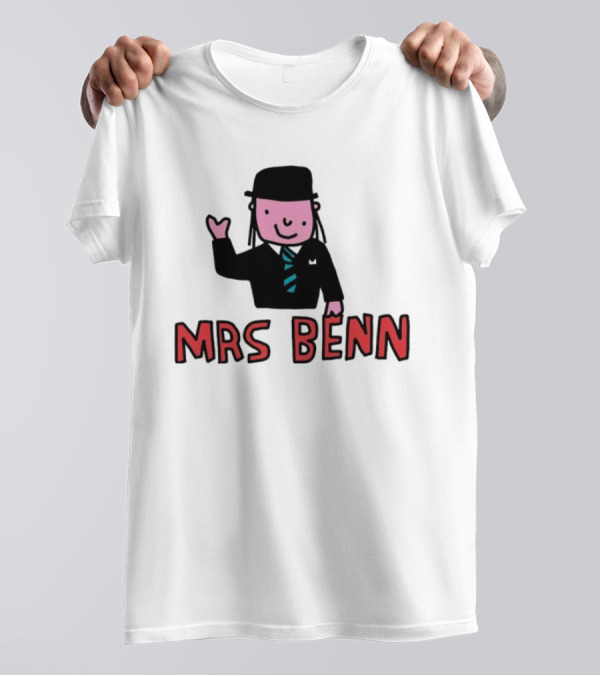 Mrs Benn Cartoon Character In Suit And Tie With Black Bowler Hat T-Shirt