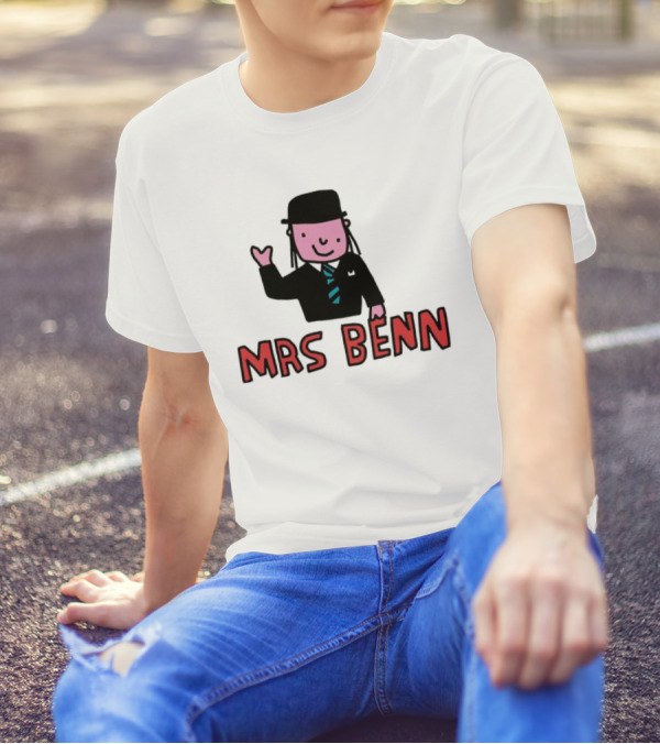 Mrs Benn Cartoon Character In Suit And Tie With Black Bowler Hat T-Shirt
