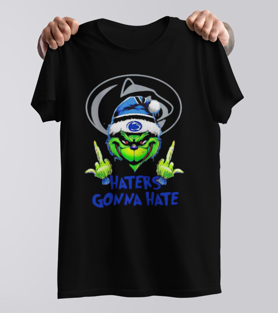 Nittany Lions Grinch Haters Gonna Hate Christmas T-Shirt