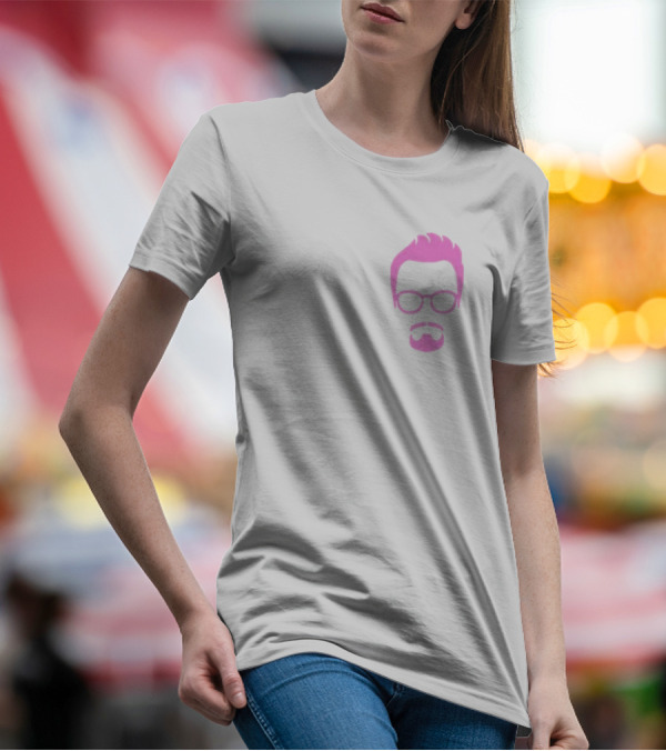 Goatee Pink Hair And Glasses T-Shirt