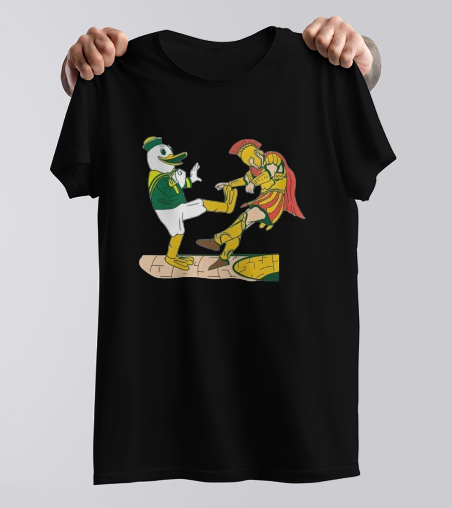Oregon Ducks Vs USC Trojans Kick Rivalry T-Shirt