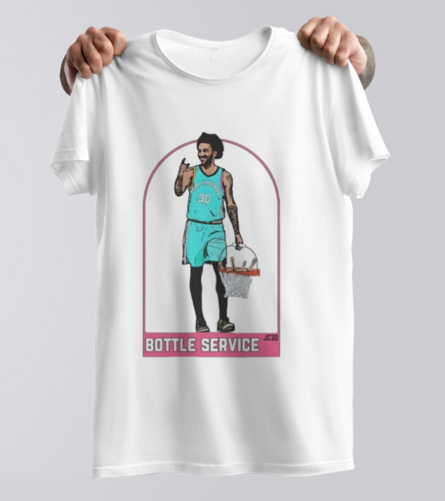 BOTTLE SERVICE JC30 Vintage Basketball Player Arch T-Shirt