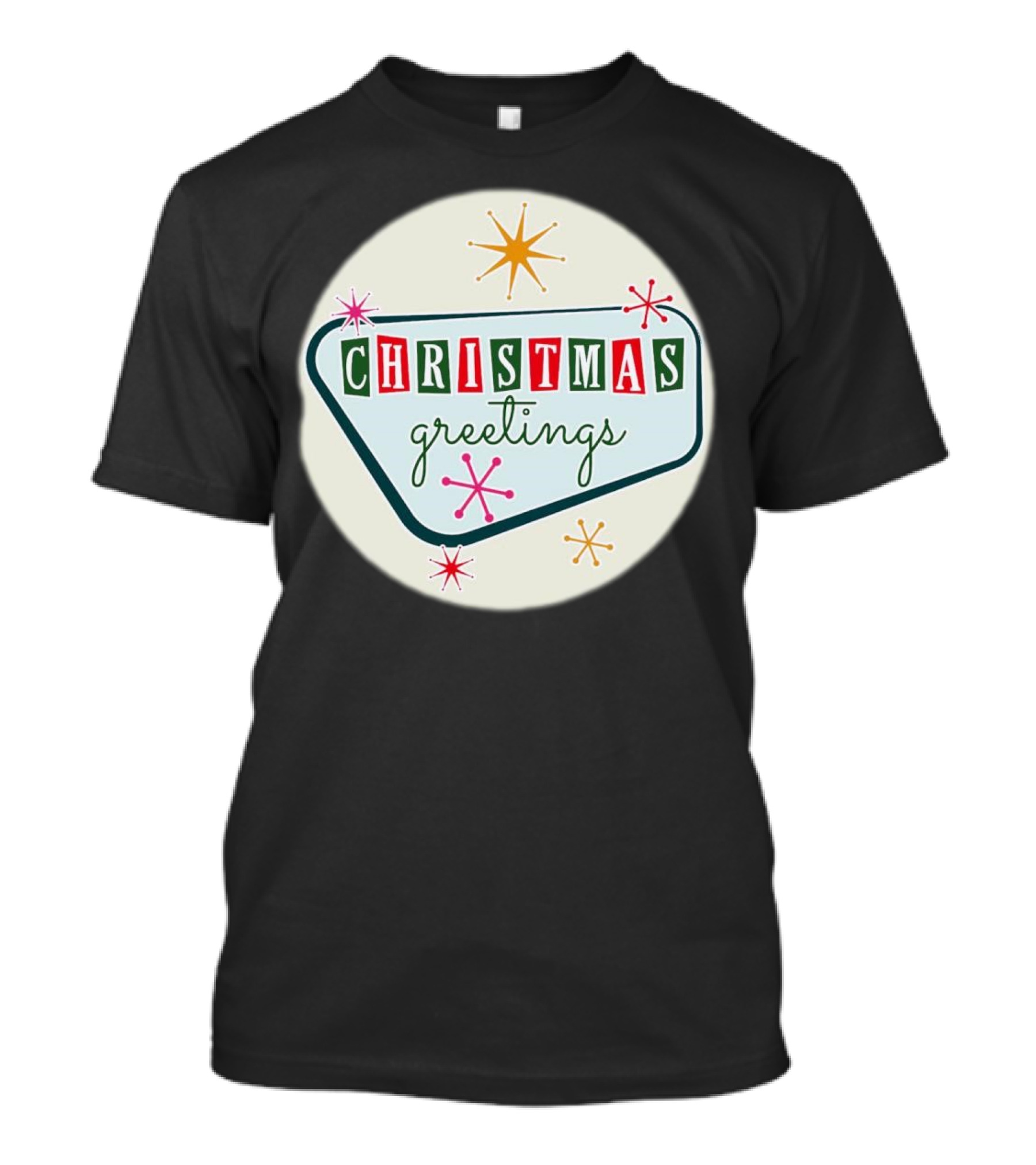 Christmas Greetings Vintage Retro Holiday 星 Starburst T-Shirt