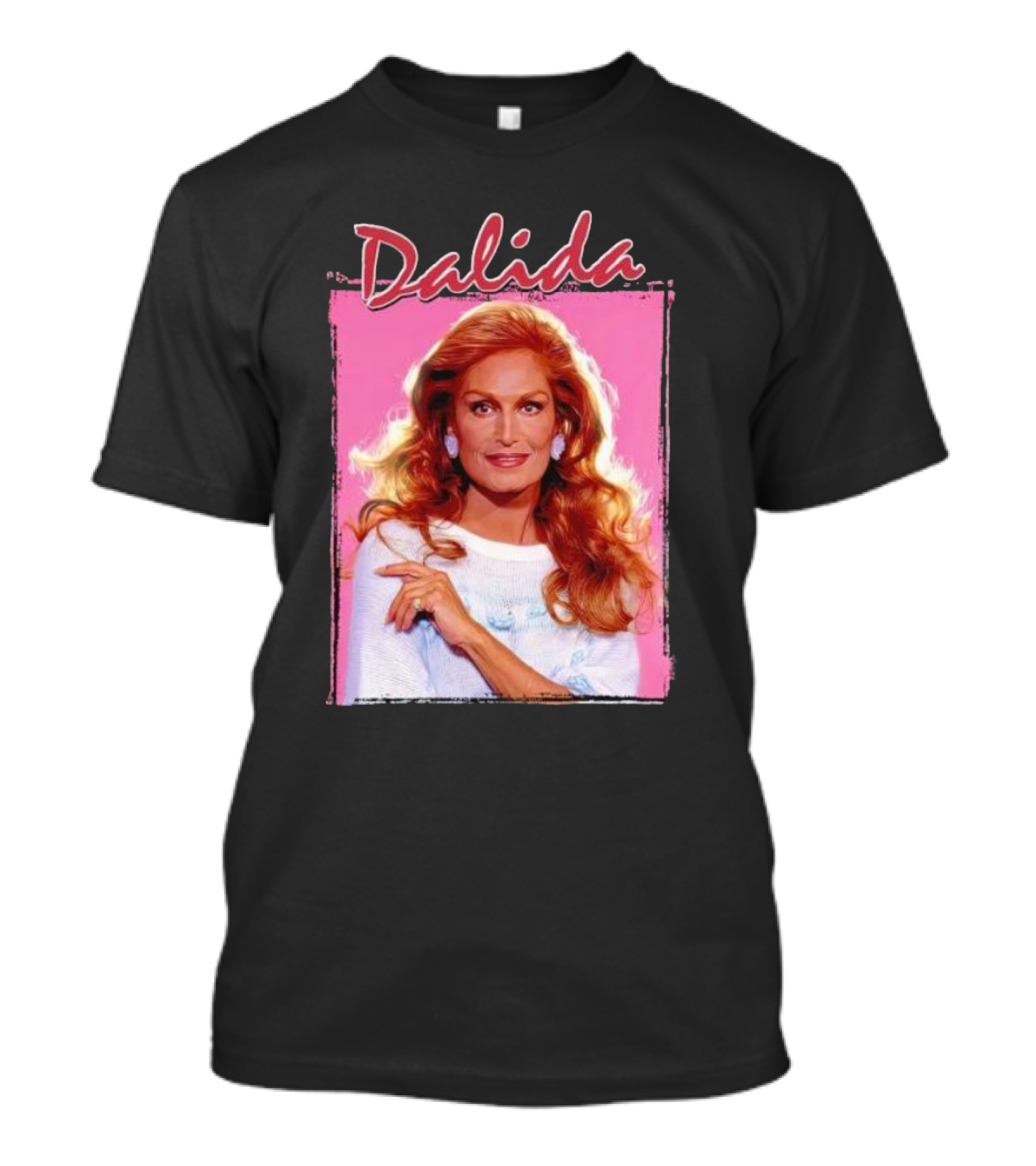 Dalida Retro Pink Background T-Shirt