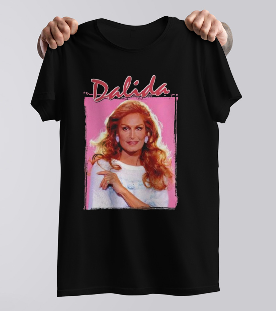 Dalida Retro Pink Background T-Shirt