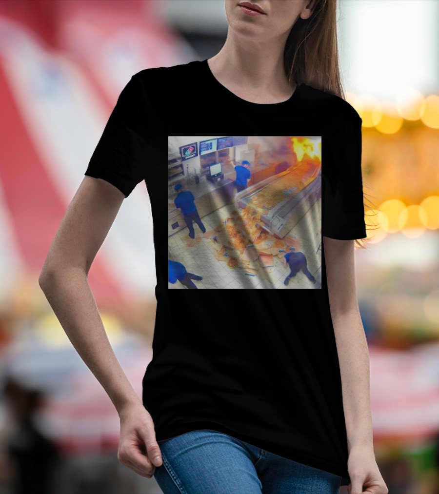 Domino’s Pizza Kitchen Chaos Pizzeria Conveyor Oven Accident T-Shirt