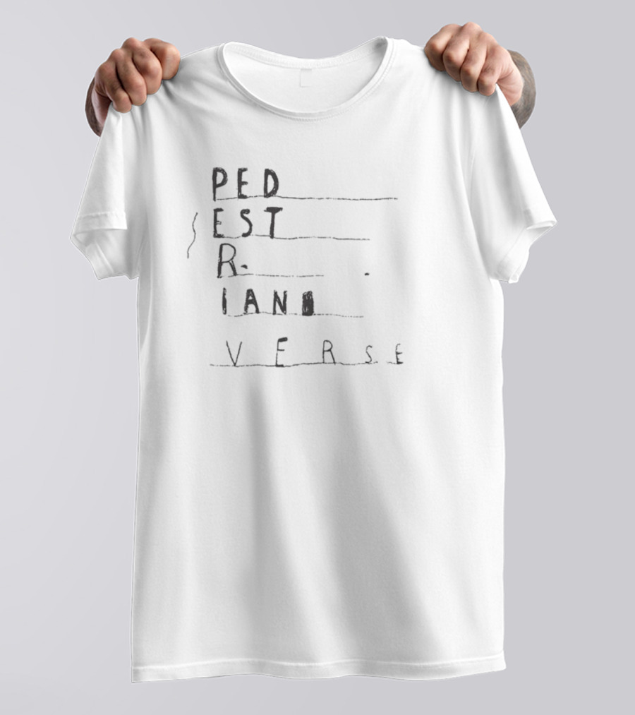 Frightened Rabbit Pedestrian Verse Letters In Vertical Formation T-Shirt