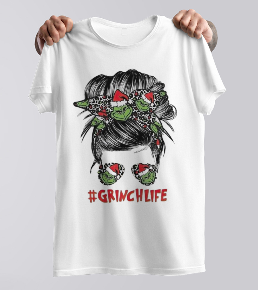 GrinchLife Christmas Girl Grinch Bow And Sunglasses T-Shirt