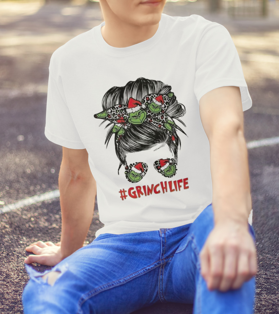 GrinchLife Christmas Girl Grinch Bow And Sunglasses T-Shirt