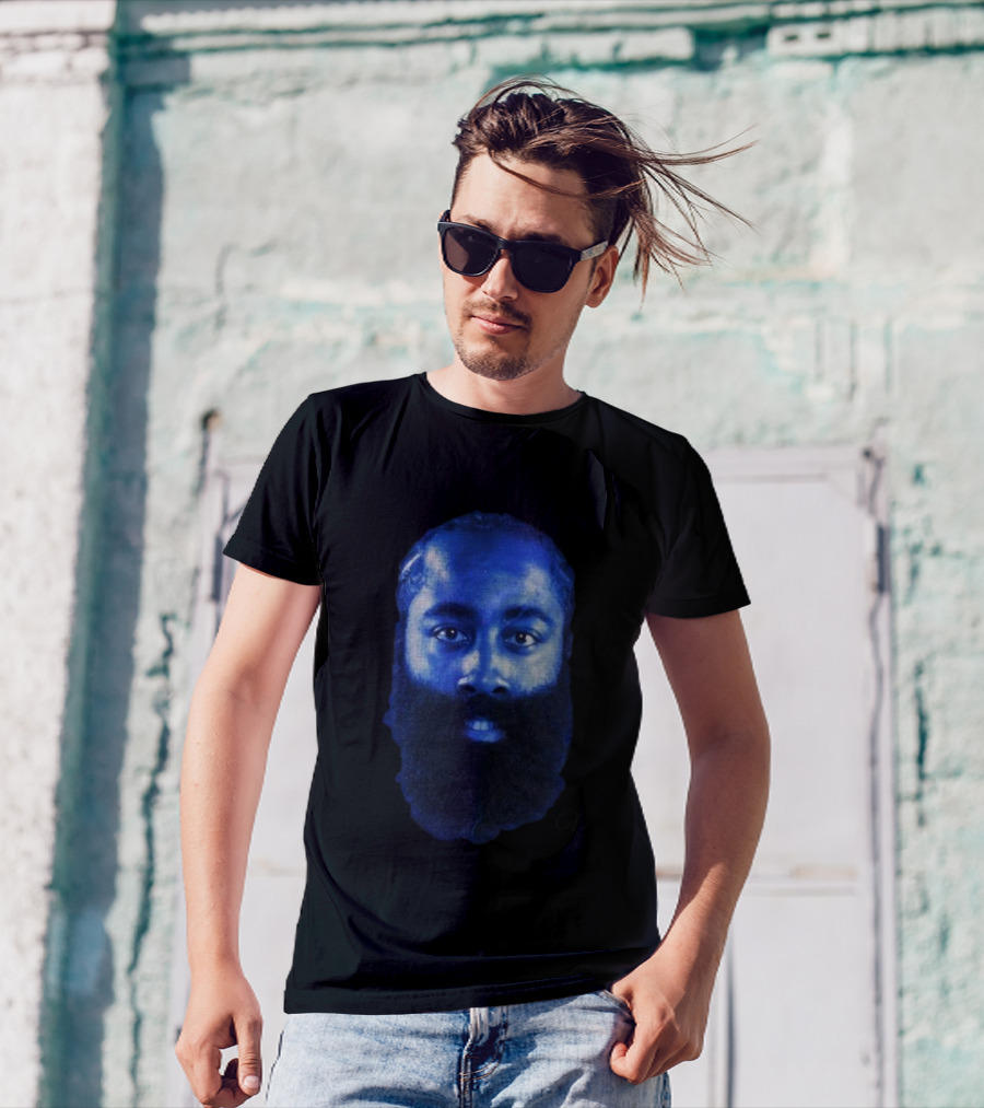 Harden Big Head Blue Halftone T-Shirt