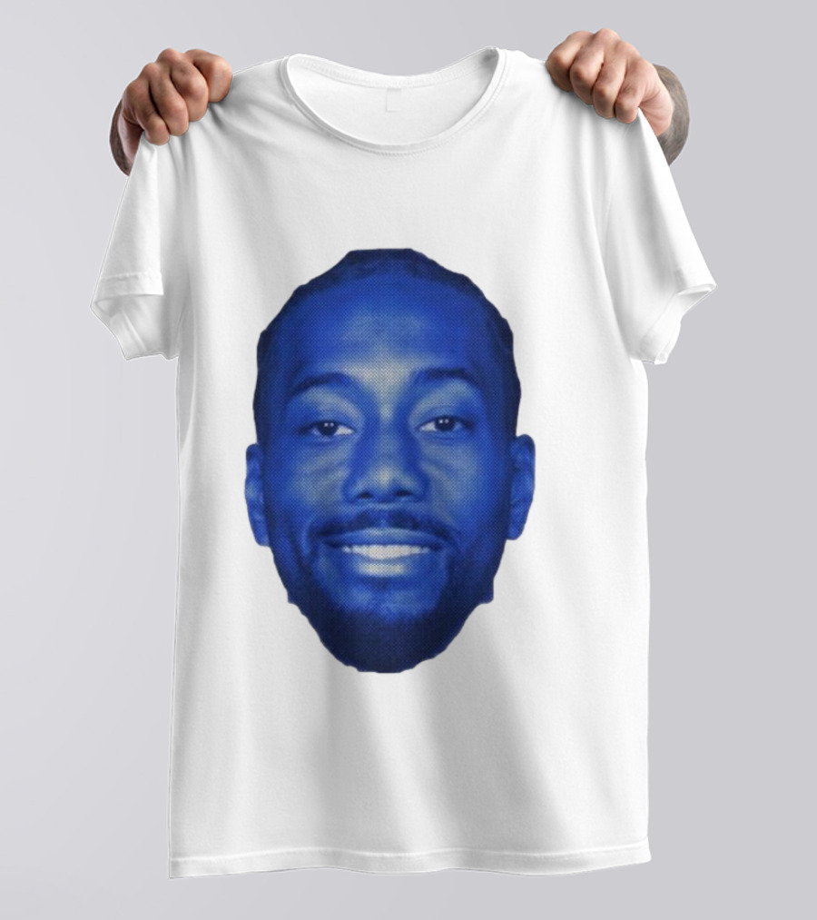 Kawhi Half-Tone Big Head Blue Face T-Shirt