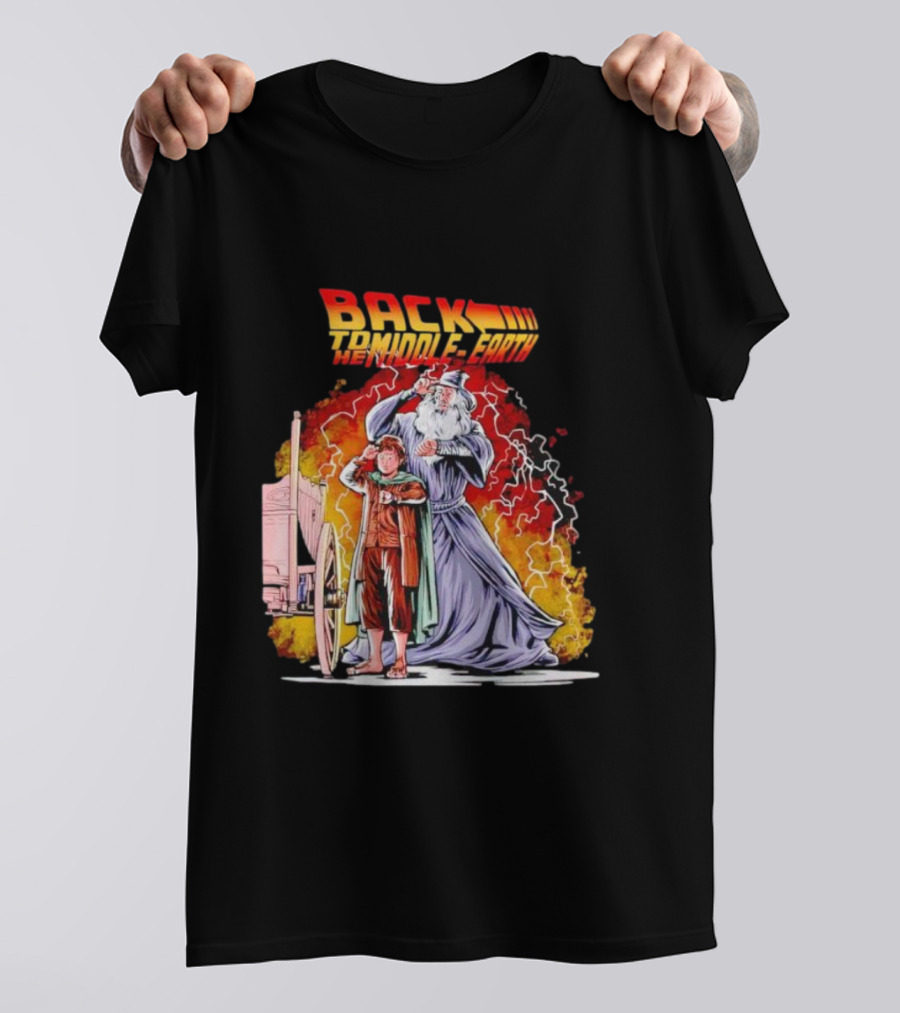 Back To The Middle-Earth Men's Time Travel Adventure Fusion T-Shirt