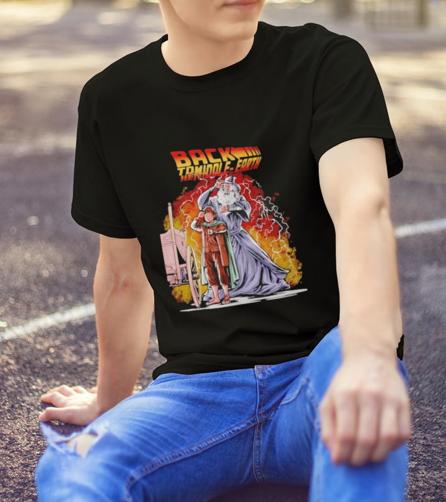 Back To The Middle-Earth Men's Time Travel Adventure Fusion T-Shirt