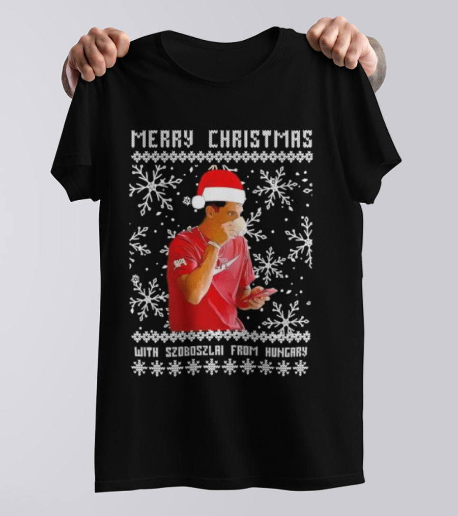 Merry Christmas With Szoboszlai From Hungary Ugly T-Shirt
