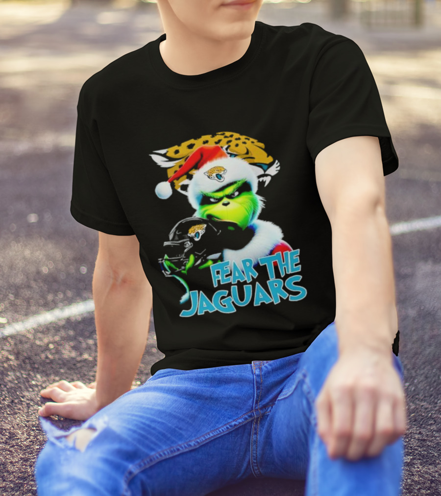 Santa Grinch Fear The Jaguars Jacksonville Jaguars NFL T-Shirt