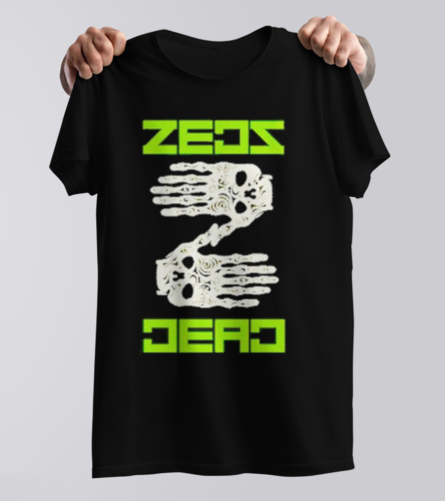 Zeds Dead Skeleton Hands Neon Typography T-Shirt