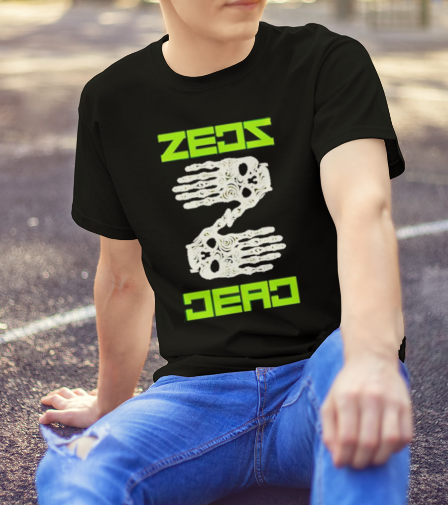 Zeds Dead Skeleton Hands Neon Typography T-Shirt