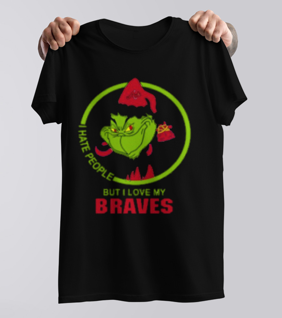 I Hate People But I Love My Braves Atlanta MLB Christmas Grinch T-Shirt