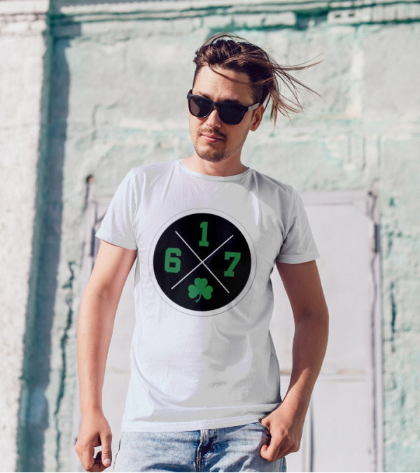 Boston Celtics 617 Shamrock Emblem Circle T-Shirt