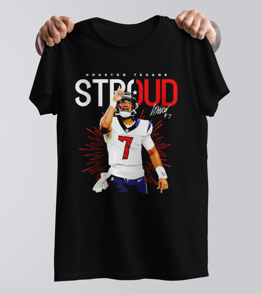 Houston Texans Cj Stroud #7 Signature Visionary Leader T-Shirt