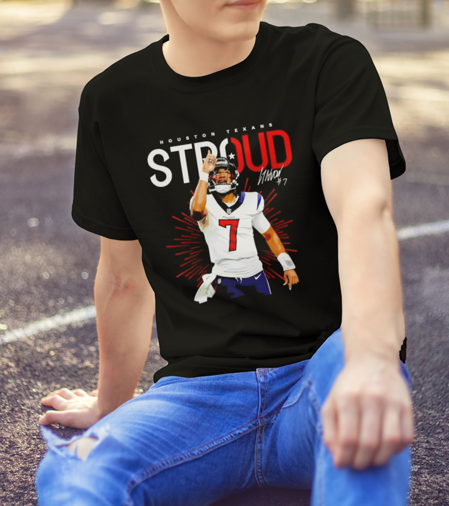 Houston Texans Cj Stroud #7 Signature Visionary Leader T-Shirt