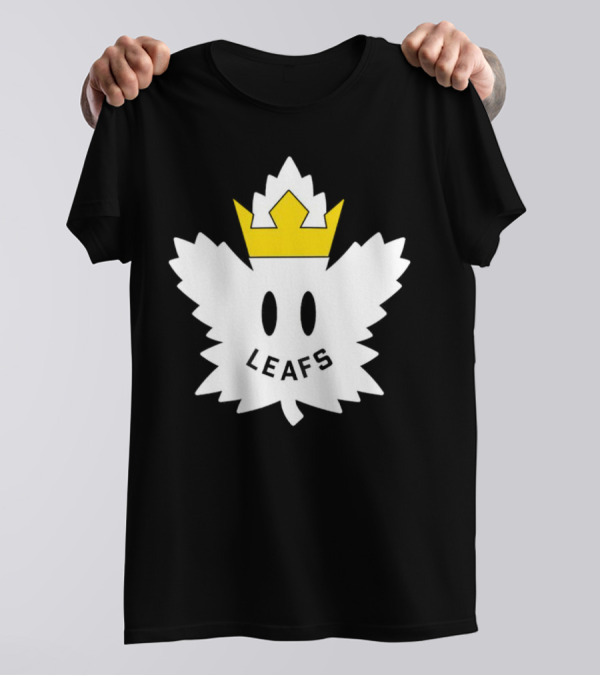 Leafs White Crown Face Emblem T-Shirt
