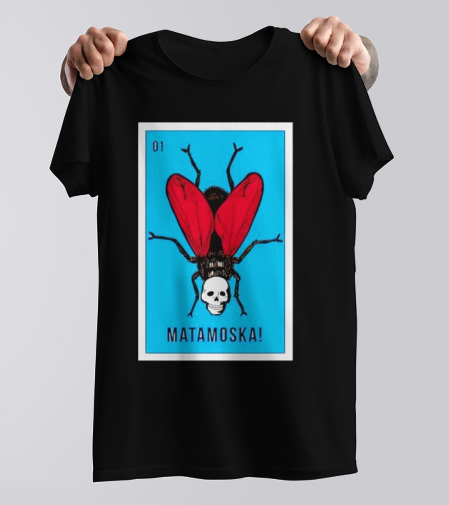 La Moska Loteria Matamoska 01 Fly Skull Blue Red Wings T-Shirt