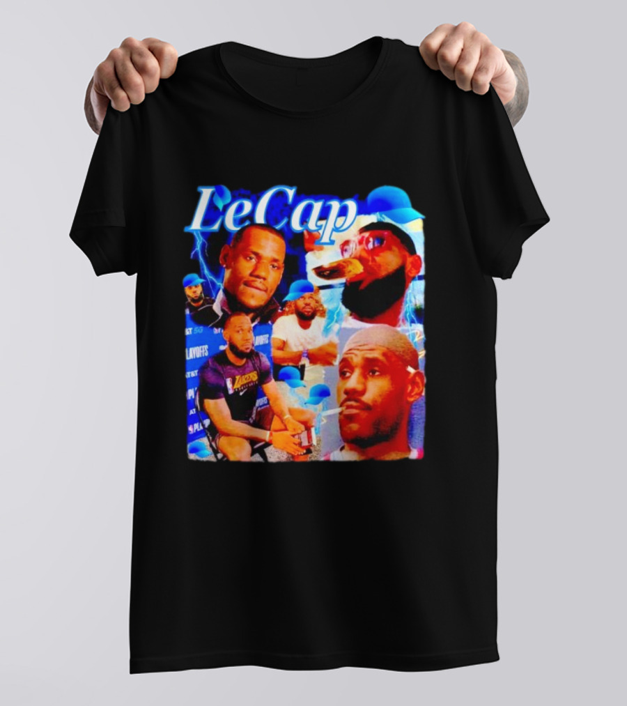 LeCap Lebron James Lakers Playoffs Meme Electricity Background T-Shirt