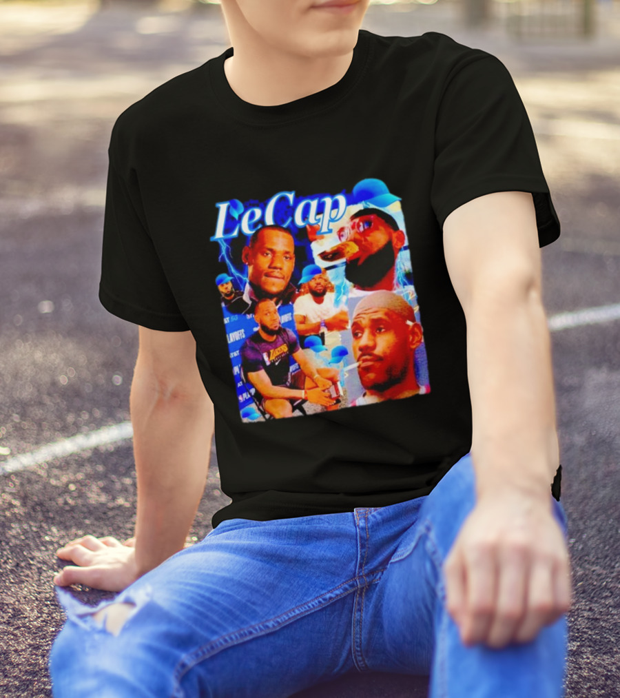 LeCap Lebron James Lakers Playoffs Meme Electricity Background T-Shirt