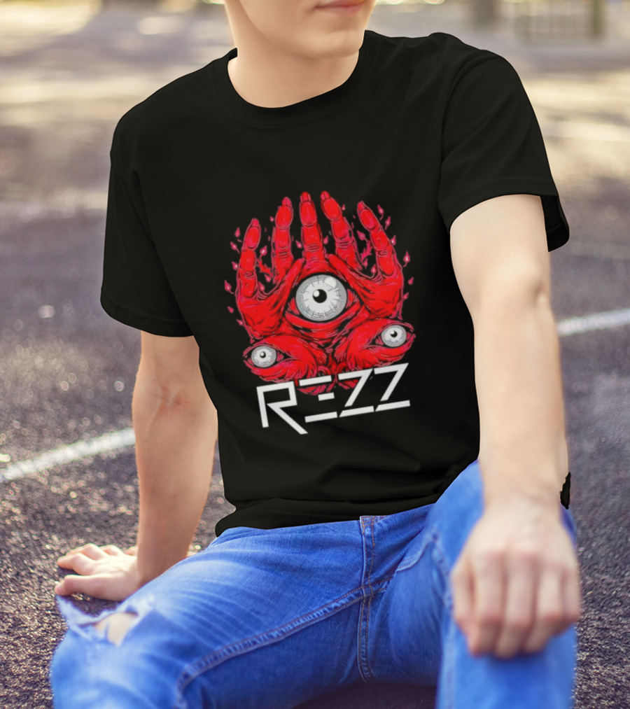 Rezz Men's Monster Inside With Red Hand And Eye T-Shirt
