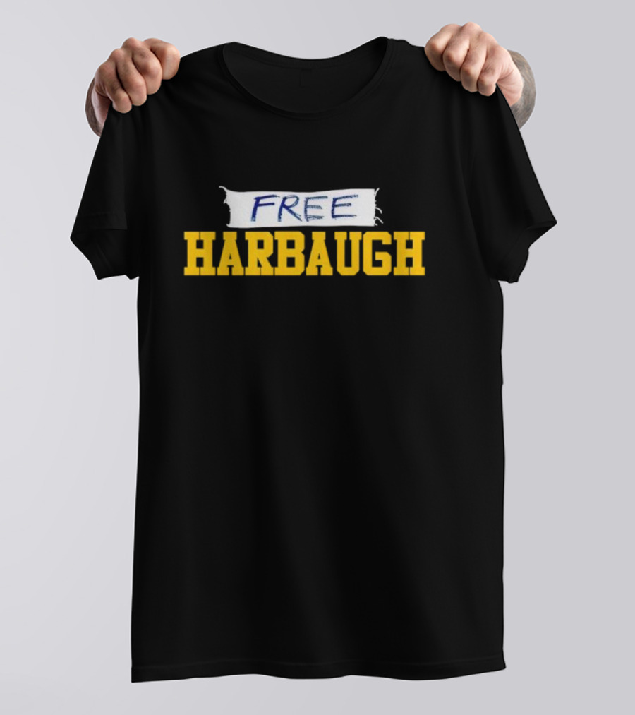 Free Harbaugh Michigan Wolverines T-Shirt