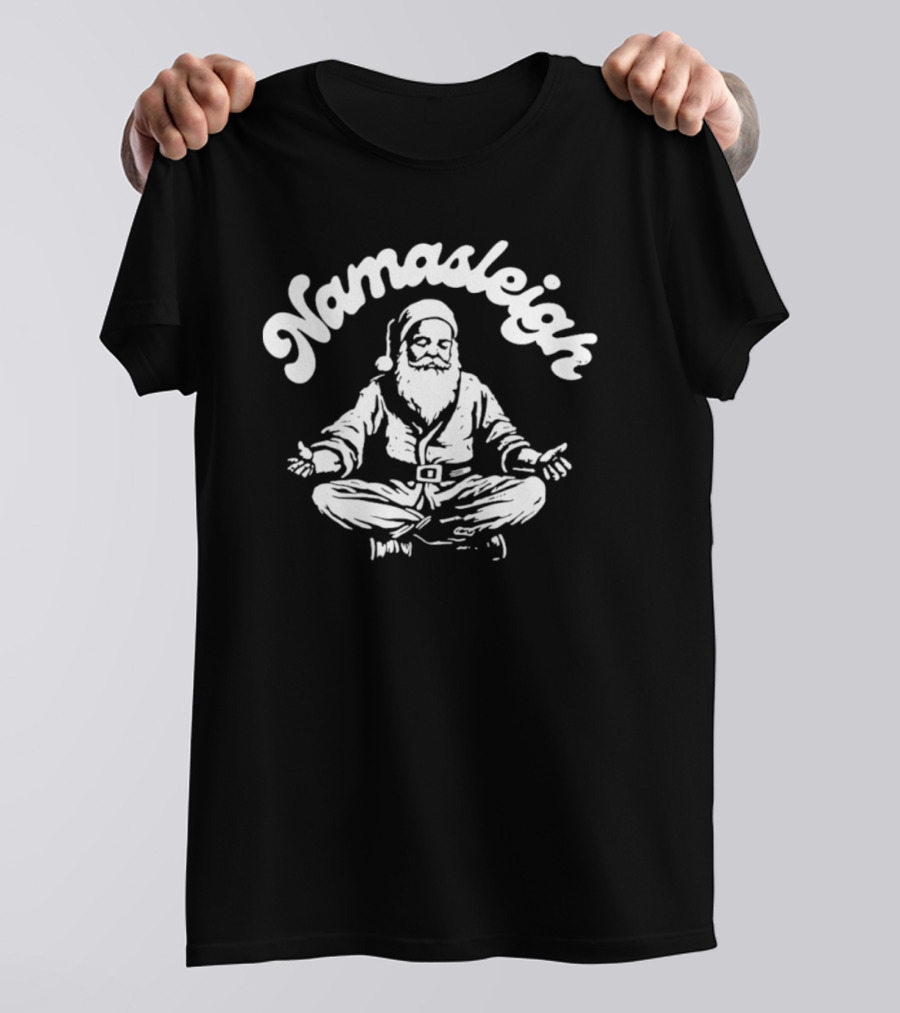 Namasleigh Santa Claus Meditating With Yoga Pose T-Shirt