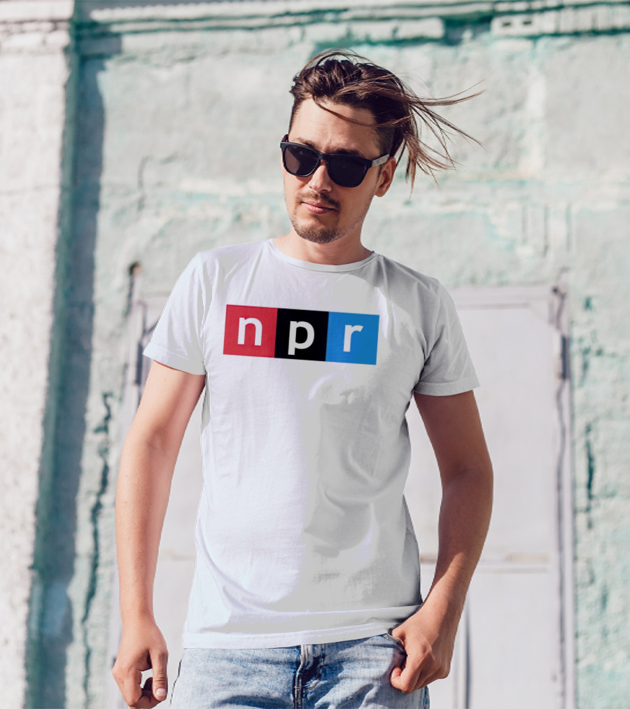 NPR Red Black Blue Iconic Logo Squares T-Shirt