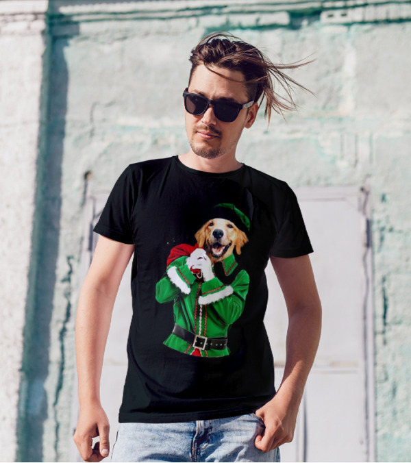 Charlie Personalized Santa Dog Christmas T-Shirt