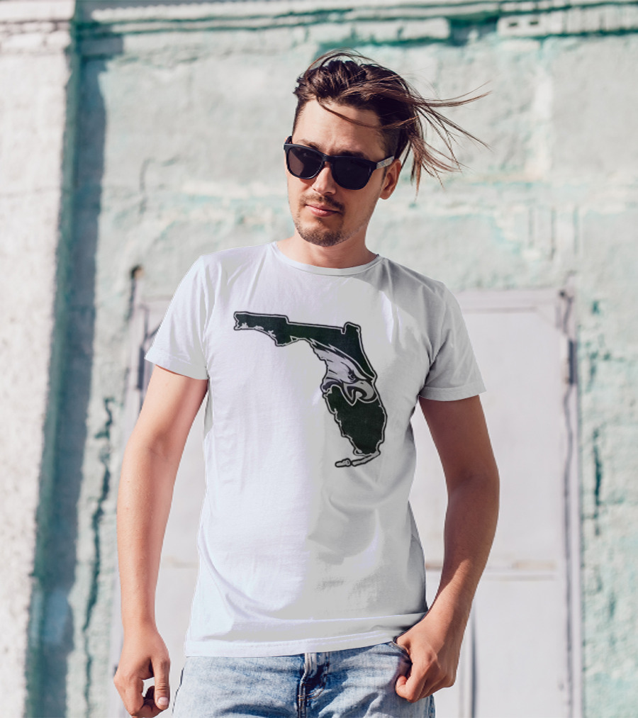 Philadelphia Eagles Florida Map Bleeds Green T-Shirt