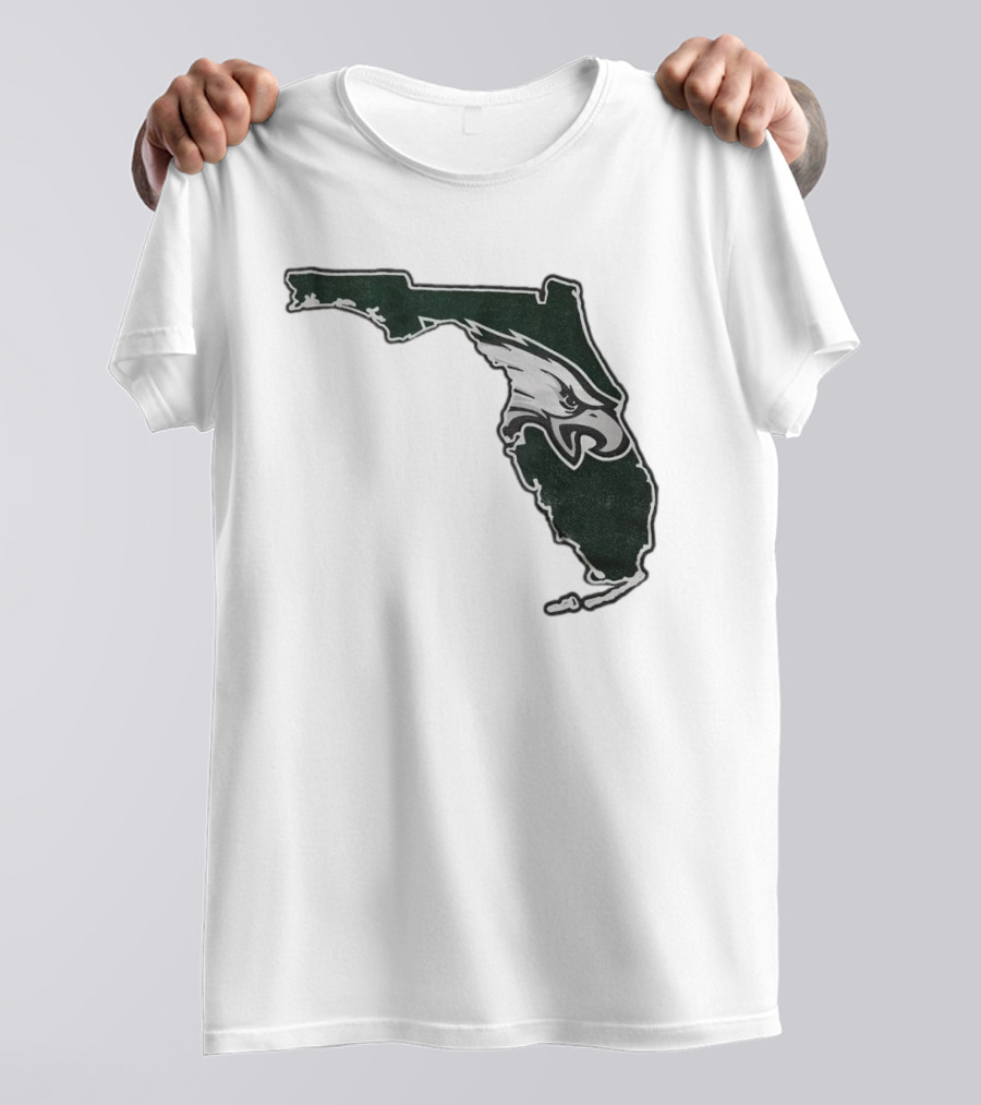 Philadelphia Eagles Florida Map Bleeds Green T-Shirt