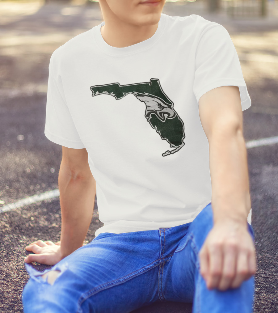 Philadelphia Eagles Florida Map Bleeds Green T-Shirt