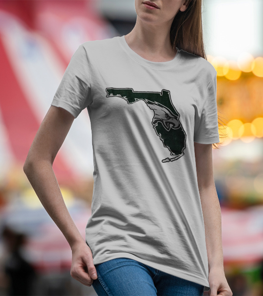Philadelphia Eagles Florida Map Bleeds Green T-Shirt