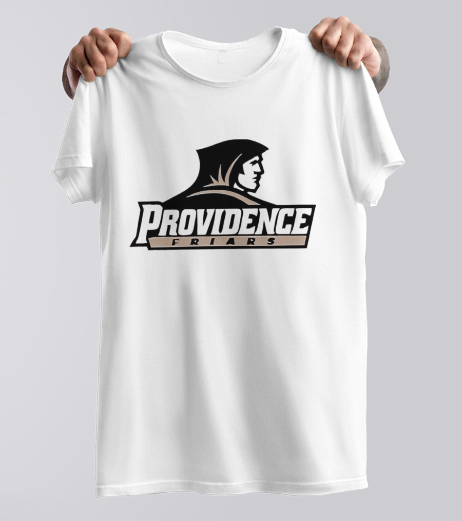Providence Friars Athletics Team Emblem Iconic Black And White Hooded Figure T-Shirt