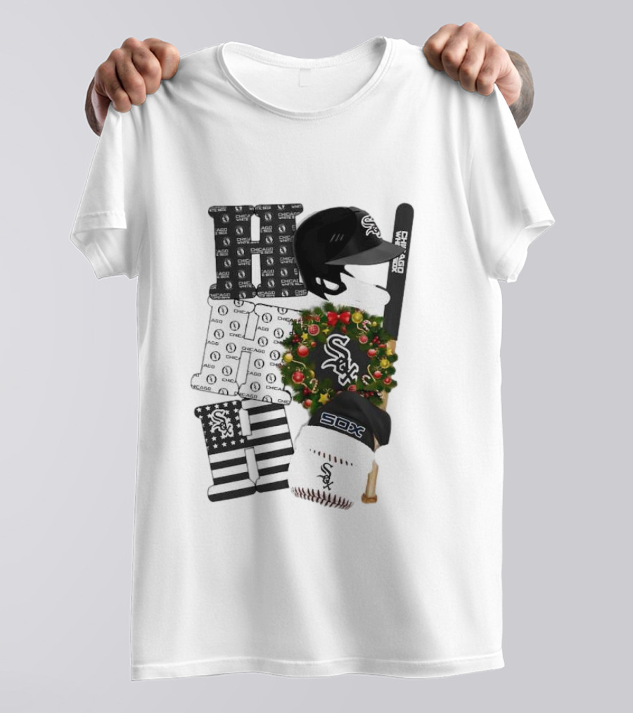 Chicago White Sox Christmas Ornaments And Sox Baseball Gear Wreath T-Shirt