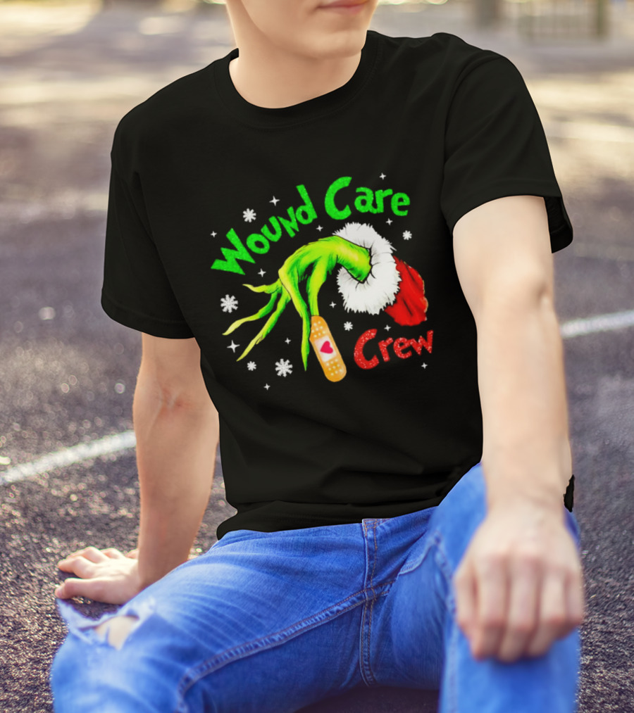 Wound Care Crew Grinch Hand Merry Christmas T-Shirt